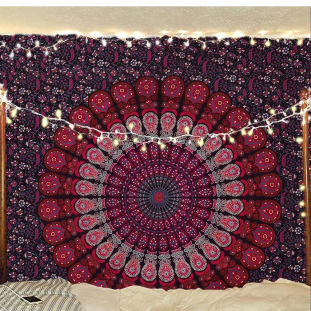 pink and purple tapestry